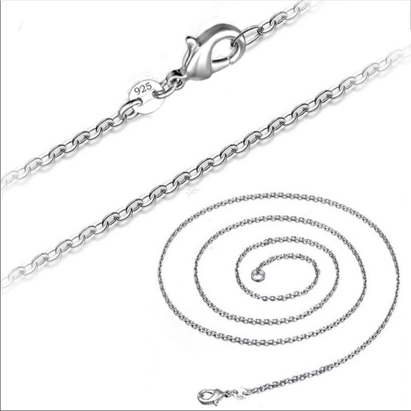NEW 925 Sterling Silver 17” Chain Necklace 1.5mm Wide - Picture 2 of 4